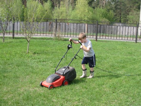 Trying to mow in a straight line