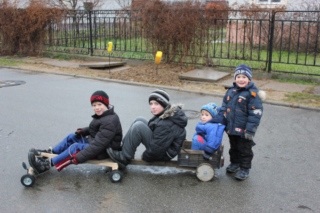 Taking the go-cart out for a spin.