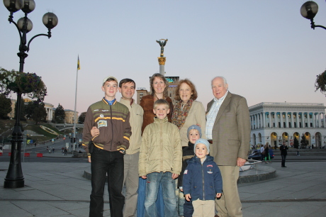 With the Dooms at Independence Square in Kyiv