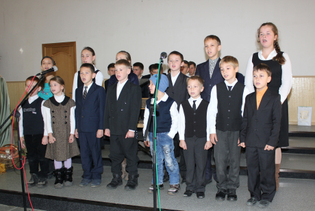 Yurko singing in the children's choir