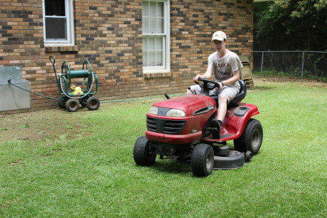 Mowing the pastor's lawn