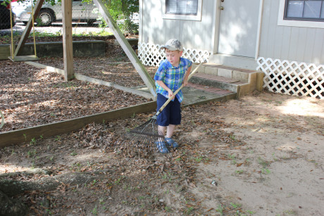 Cleaning up the grounds for VBS