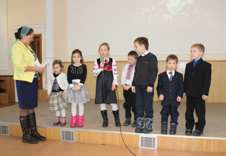 Matviy and Andriy reciting poems