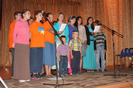 Our group singing at the meeting